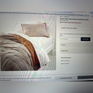 Crate&Barrel Pink Velvet Quilt